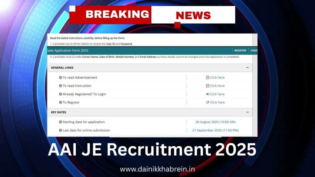 AAI JE Recruitment 2025